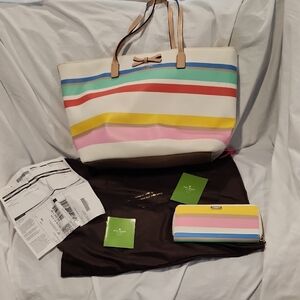 Kate Spade Multicolor Striped Tote Bag